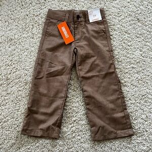 NEw Gymboree pants slacks dress pockets khakis tan adjustable waist zipper 2